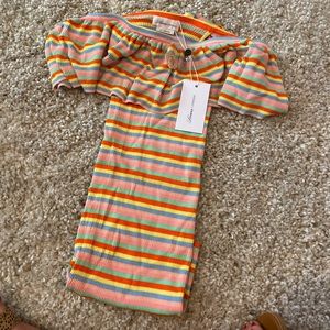 Striped off the shoulder dress - Revolve